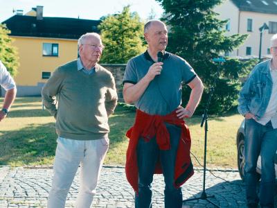 Vertreter der Bürgerenergie Gera eG Heiner Fritzsche (SPD) und Albert Zetzsche (CDU)